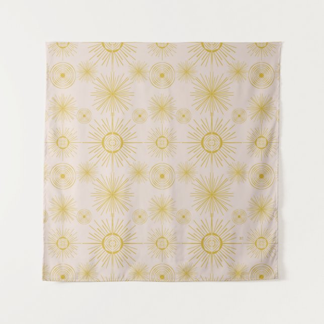 Tenture Boho Celestial Sun Stars Ivory Motif (Devant)