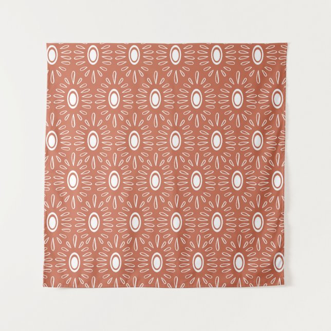 Tenture Boho Chic Flowers : Conception Moderne Sans Couleu (Devant)