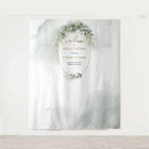 Tenture Boho eucalyptus et Fête des mariées d'or arrière-p