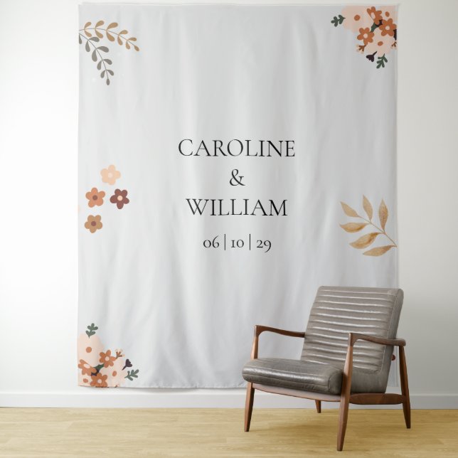 Tenture Boho Floral Mariage Photo Booth Backdrops (En situation)