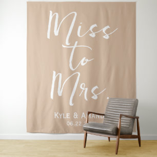 Tenture Boho Miss à Mme Mariage Fête des mariées Contexte