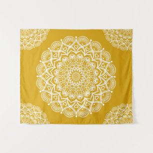 Tenture Boho Mustard Yellow Mandala
