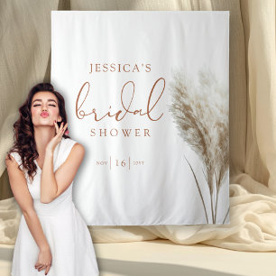 Tenture Boho Neutral Fluffy Pampas Grass Fête des mariées