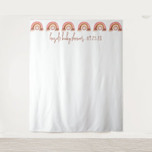 Tenture Boho Rainbow Lion Baby shower photo fond