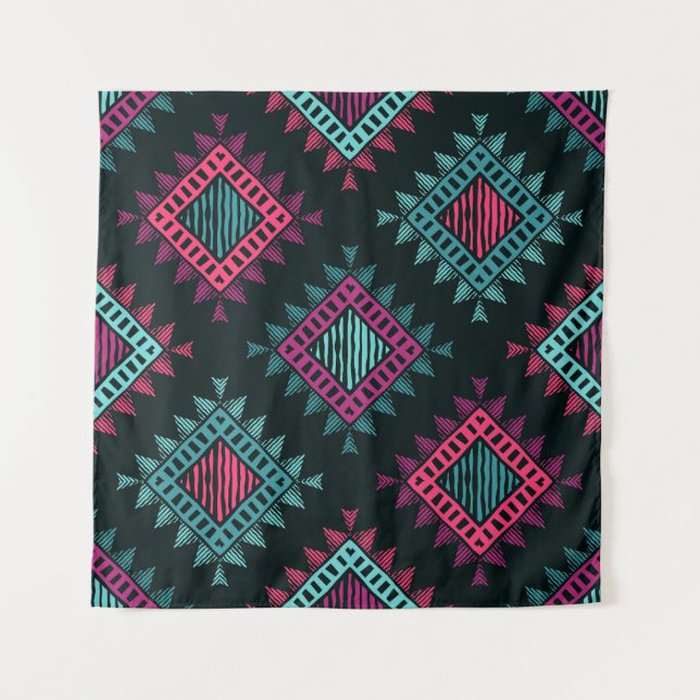 Tenture Boho Spirit : Tribal Ethnic Seamless (Devant)