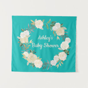 Tenture Boho Spring Wedding Contexte Baby shower Turquoise