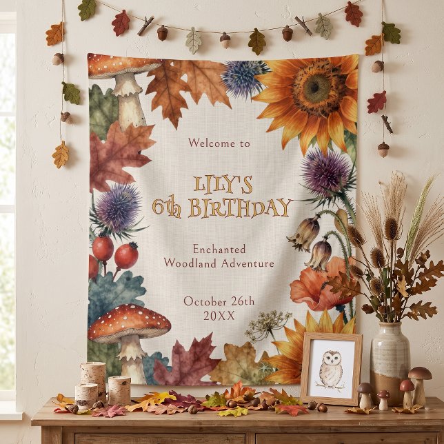 Tenture Bois Enchanté Fête d'Anniversaire Fleur de Champig (Créateur téléchargé)