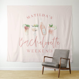 Tenture Boissons modernes girly rose week-end enterrement