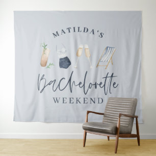 Tenture Boissons modernes pour filles en bleu pour enterre