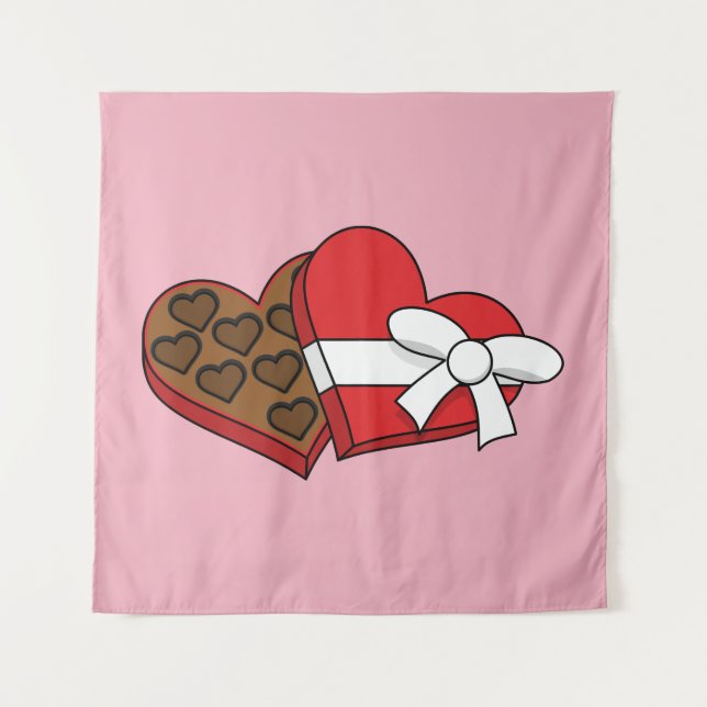 Tenture Boîte à chocolat de coeur de la Saint-Valentin (Devant)