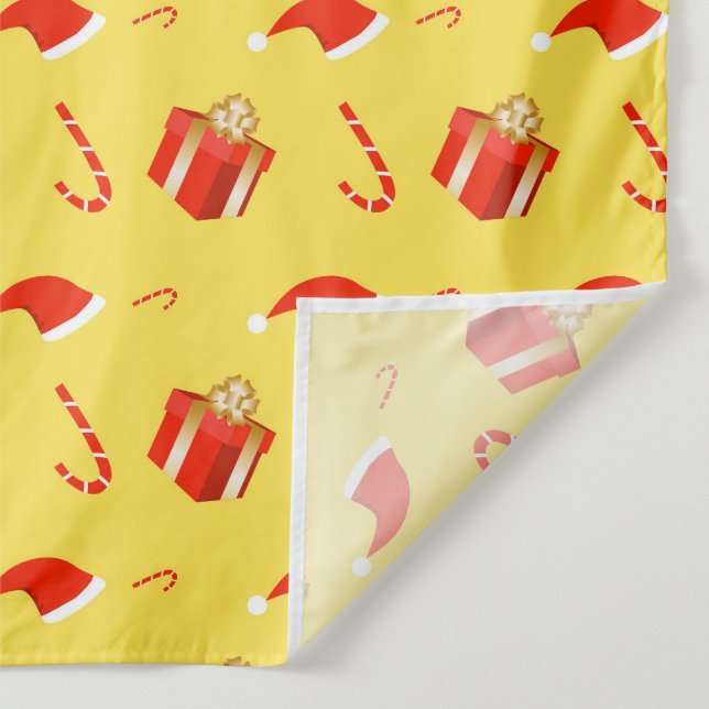 Tenture Boîte cadeau de Noël sucre de canne chapeau de Noë (Détail)