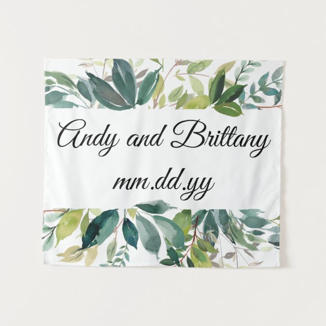 Tenture Boitier photo Boho Mariage de automne personnalisé (Devant (Horizontal))