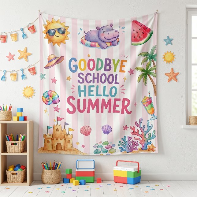 Tenture Bonjour Rayures de fête d'été (Créateur téléchargé)