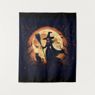 Tenture Bonne Sorcière Halloween À Minuit