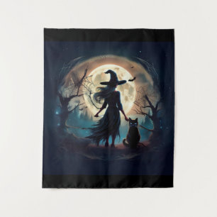 Tenture Bonne Sorcière Halloween À Minuit