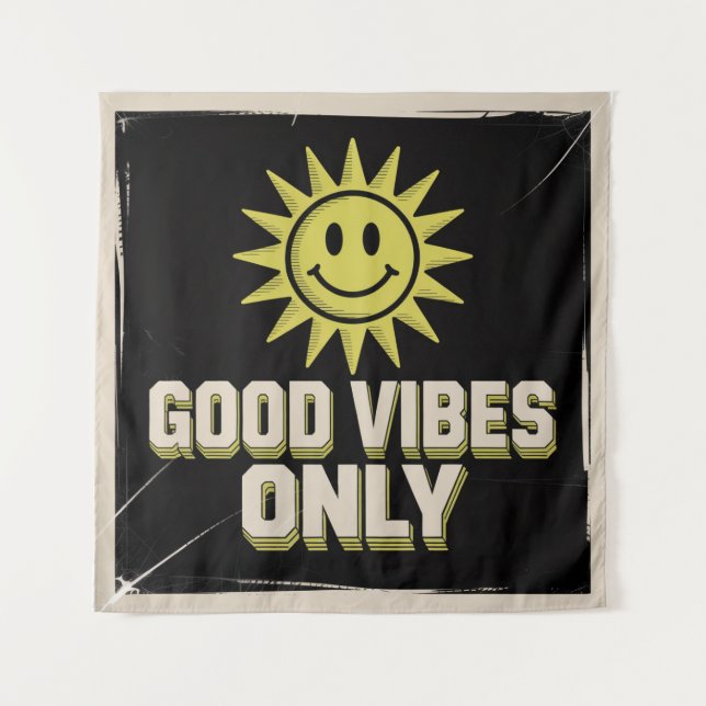 Tenture Bonnes Vibrations Uniquement (Devant)