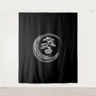 Tenture bonsai tree enso    circlezen calligraphie art