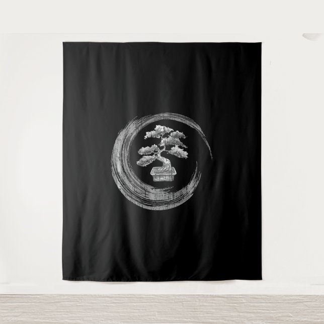 Tenture bonsai tree enso    circlezen calligraphie art (Devant)