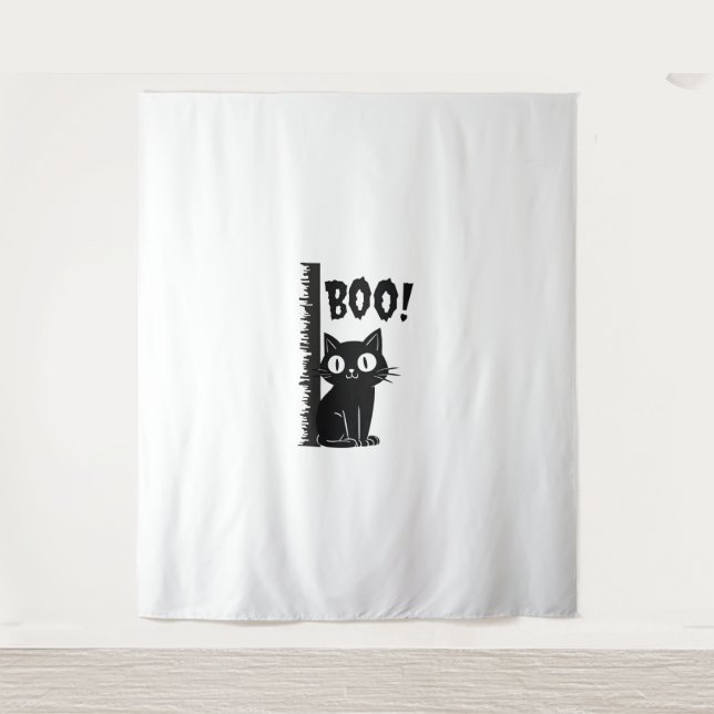 Tenture Boo ! Drôle Masquer Peekaboo Effrayant Halloween C (Devant)