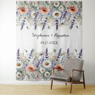 Tenture Booth fleur sauvage Floral Mariage