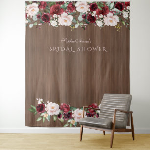 Tenture Booth Photo Mariage Fleurs de Bourgogne sur Bois
