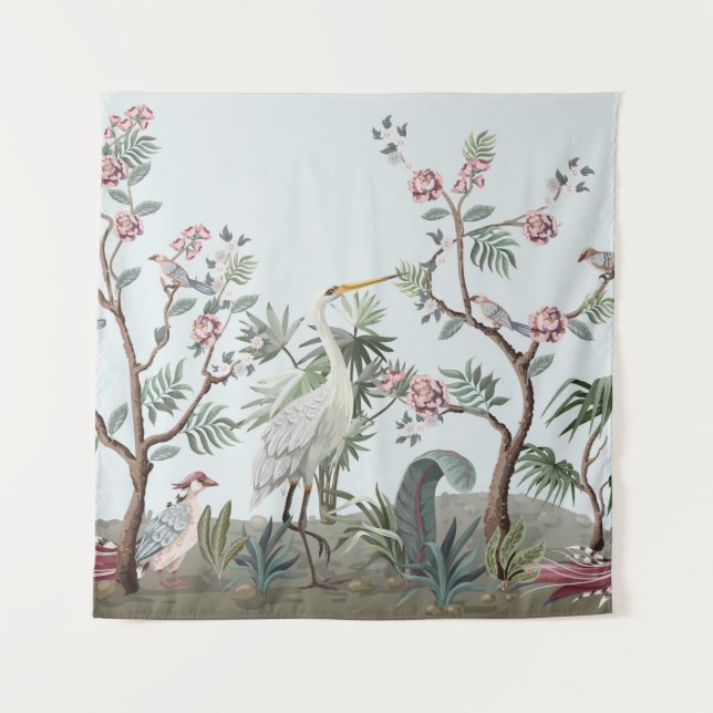 Tenture Bordure dans le style de la chinoiserie avec des c (Devant)