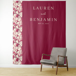 Tenture Bordure Florale Marron Élégante