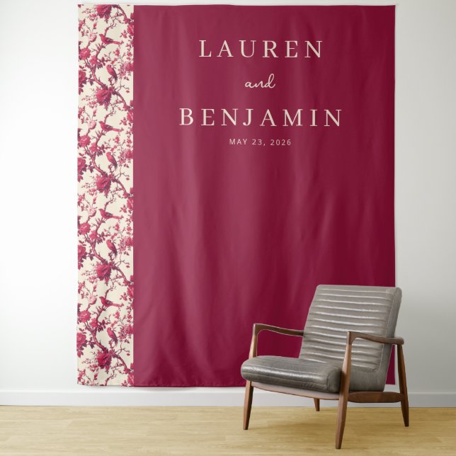 Tenture Bordure Florale Marron Élégante (En situation)