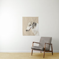 Borzoi (Argent Brindle) Peinture Chien Art origina