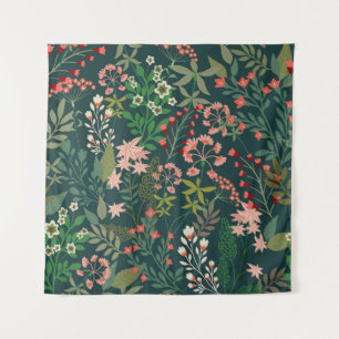 Tenture Botanique florale foncée sans Motif
