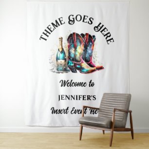 Tenture Botte de cowgirl occidentale vin brillant irisé