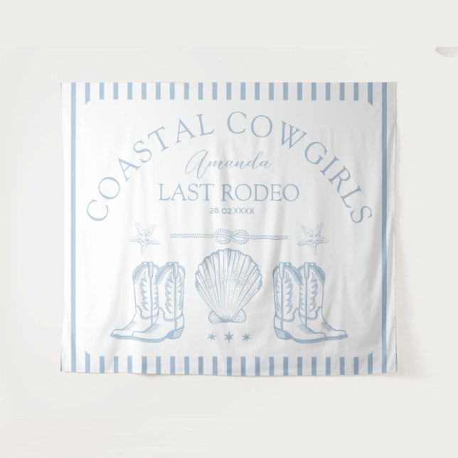 Tenture Bottes de cowgirl côtière, fête de bachelorette we (Devant (Horizontal))