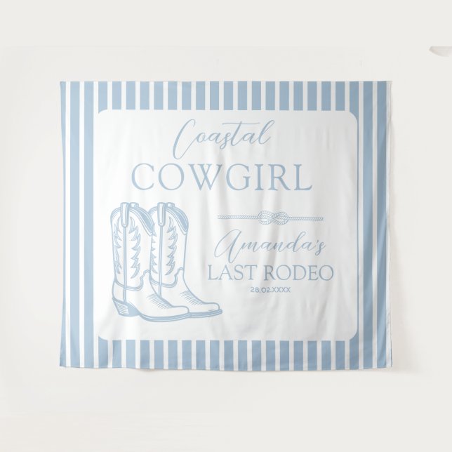 Tenture Bottes de cowgirl de bord de mer Party de Bachelor (Devant (Horizontal))