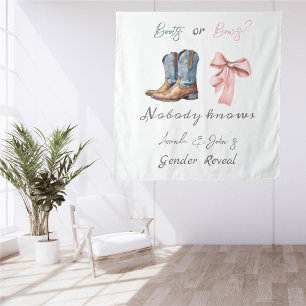 Tenture Bottes ou vaches Bleu et rose Genre Révélez arrièr