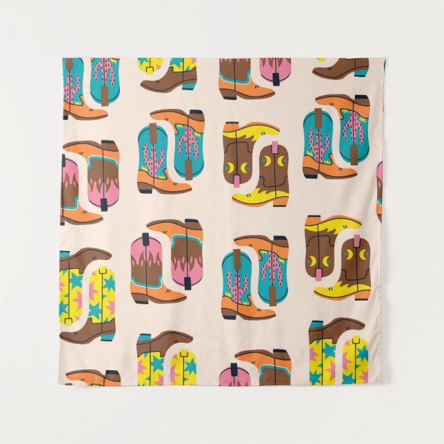 Tenture Bottes Wild West Cowboy : Motif de concept de mode (Devant)