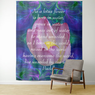 Tenture Bouddha citation Lotus flower
