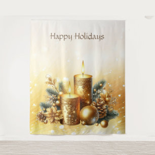 Tenture Bougies d'or Noël