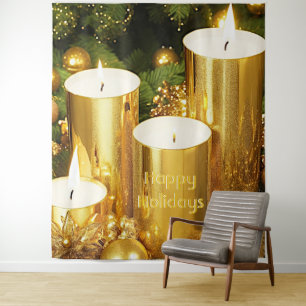 Tenture Bougies d'or Noël