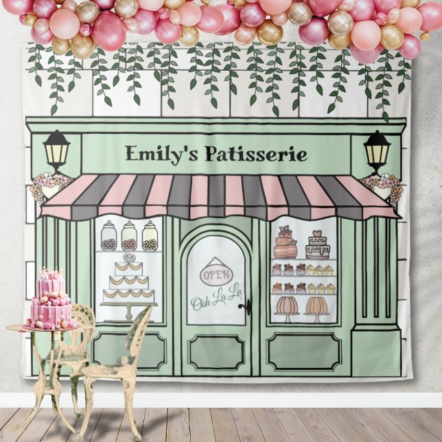 Tenture Boulangerie Café Pâtisserie Parisien Fond (French Parisian Cafe backdrop)