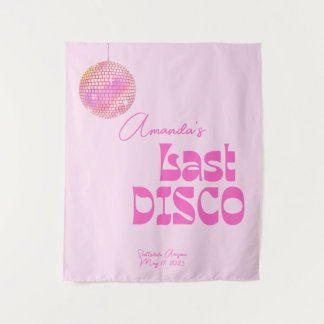 Tenture Boule Disco Bachelorama photo fond rose