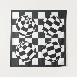 Tenture boules géométriques opart
