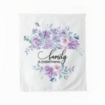 Bouquet de cœur floral violet | Citation de famill