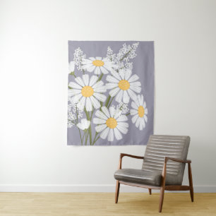 Tenture Bouquet de fleurs de marguerite blanche sur lavand
