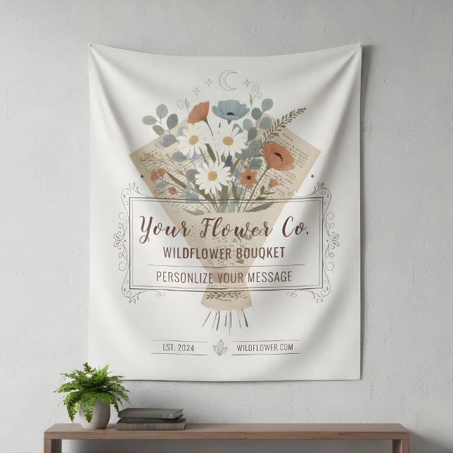 Tenture Bouquet de fleurs sauvages Impression personnalisé (Chic Bouquet Flowers Tapestry)
