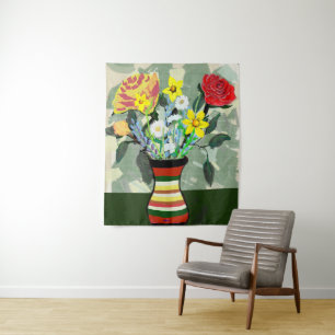 Tenture Bouquet et vase