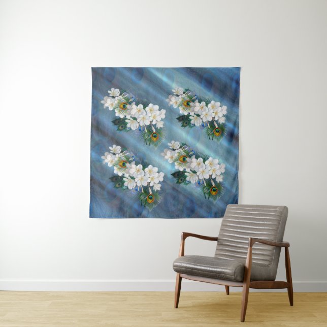 Tenture Bouquets de soie Emerald Green Peacock (En situation (horizontale))