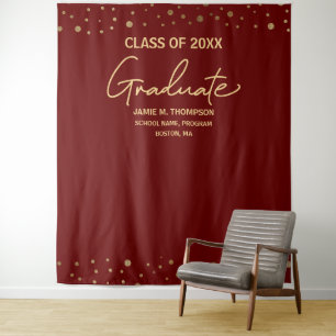 Tenture Bourgogne Or Classe de  toile de fond personnalisé