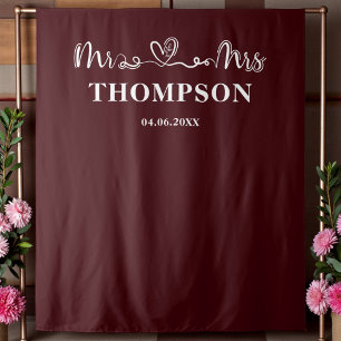 Tenture Bourgogne Profond Monsieur et Madame Élégant Sim