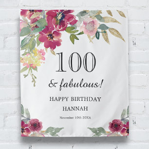 Tenture Bourgogne rose florale 100e anniversaire