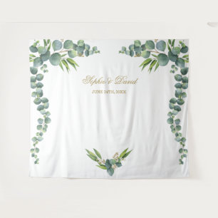 Tenture Bouteille photo Mariage Eucalyptus couleur verte